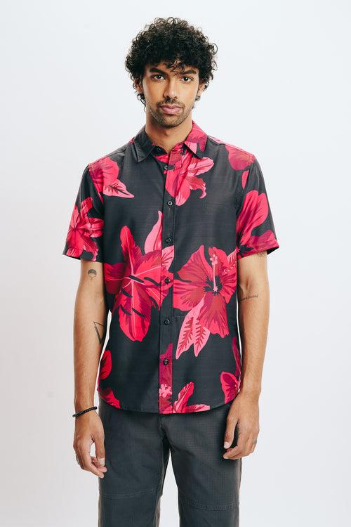 MEN'S HIBISCUS PRINT SHIRT