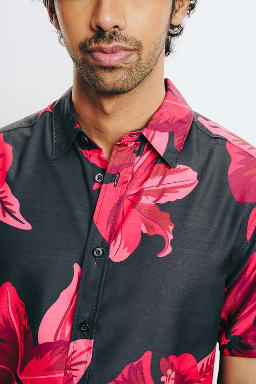 MEN'S HIBISCUS PRINT SHIRT