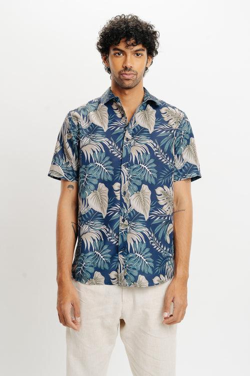 MEN'S LEAVES PRINT SHIRT