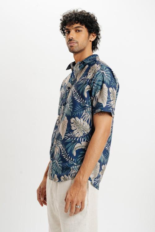 MEN'S LEAVES PRINT SHIRT