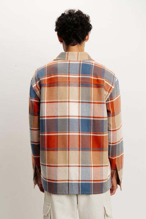 ORANGE CHECKS MEN'S SHACKET