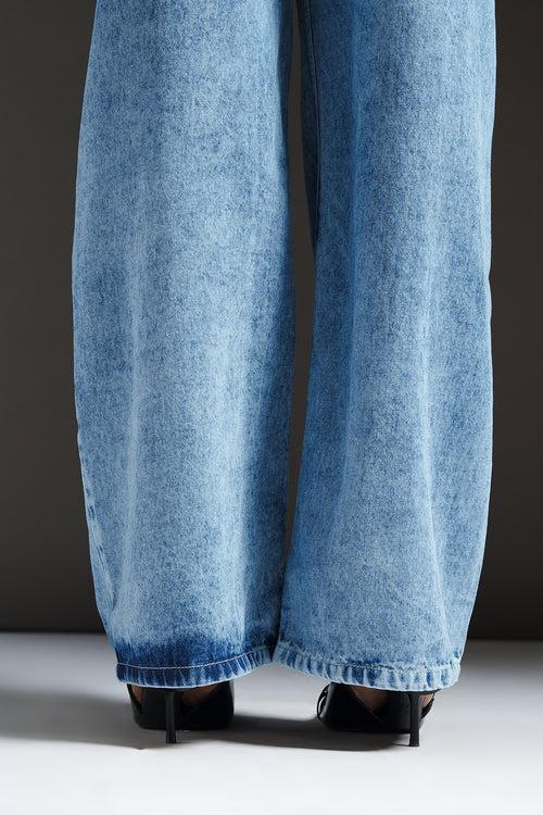 Pebble Blue Curve Straight fit Jeans