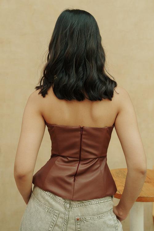 Mocha Leather Corset