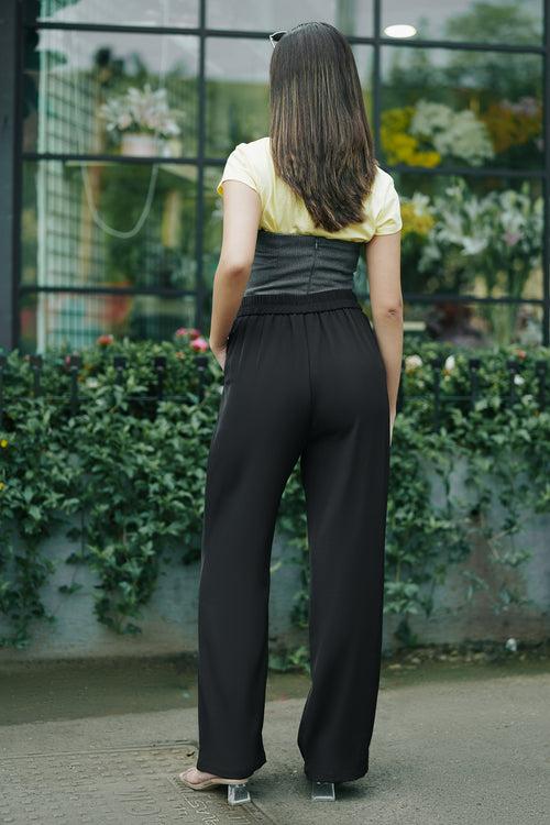 Nordic Black Knotted Korean Pants