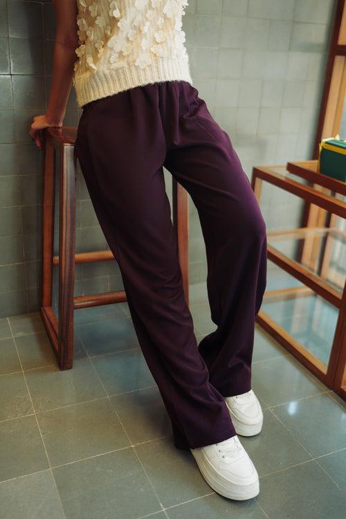 Baysic Burgundy Korean Pants