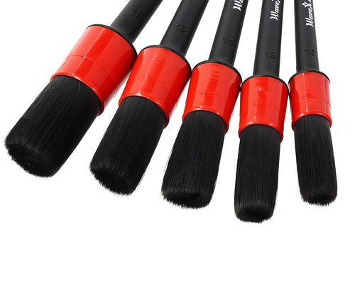 Detailing Brushes | Soft Nylon Bristle Perfect for Dashboard, Interior, Exterior, Leather, Air Vents and Automotive Cleaning Wheels (Pack of 5)