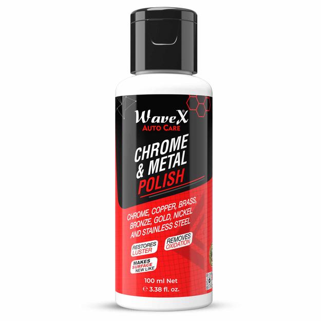 Chrome and Metal Polish 100ml - All Metal Cleaner Chrome, Copper, Brass, Bronze, Gold, Nickel and Stainless Steel, Polisher and Protectant Removes oxidation and discoluoration