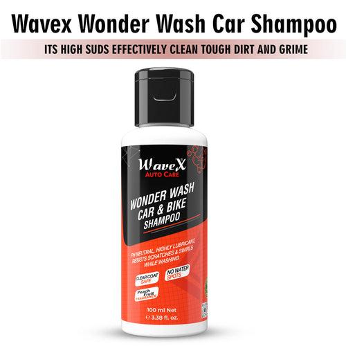 KIT-SCWW Silicone Glaze Polish 100ml, Chrome and Metal Polish 100ml and Wonder Wash Car and Bike Shampoo 100ml Combo