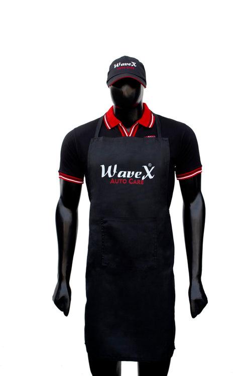 Detailing Merchandise Combo 1- WaveX Red and Black Collar T-Shirt + WaveX Detailing Apron + WaveX Detailing Cap