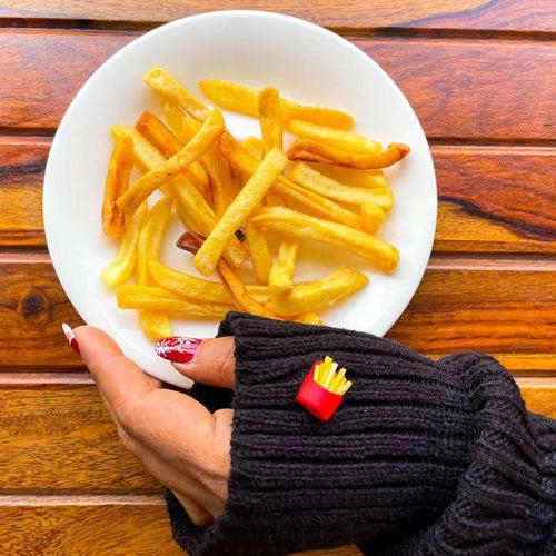 French Fries Miniature Lapel Brooch Pin