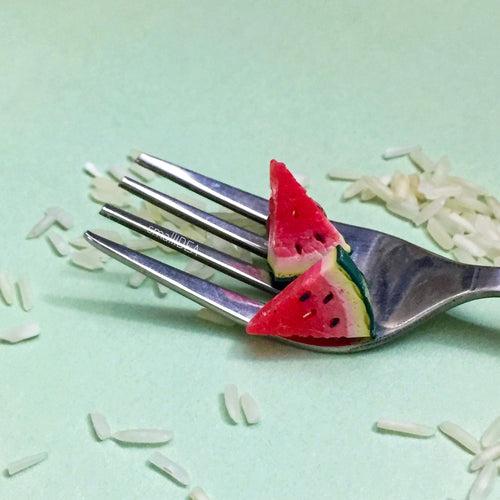 Watermelon Quarter Slice Miniature Ear Studs