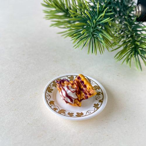 Cream Waffles Miniature Lapel Brooch Pin