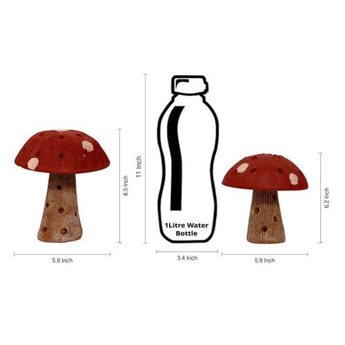 Mushroom Terracotta Handpainted Set In Red