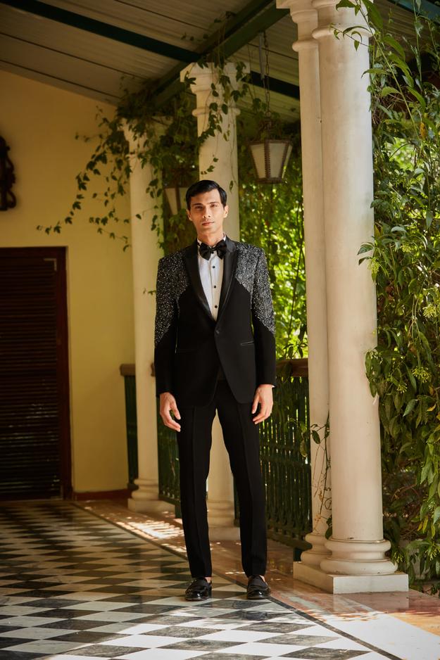 Alexander Embroidered Black Tuxedo