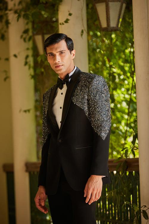 Alexander Embroidered Black Tuxedo