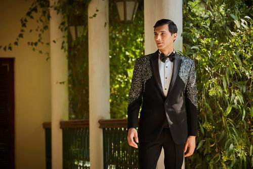 Alexander Embroidered Black Tuxedo