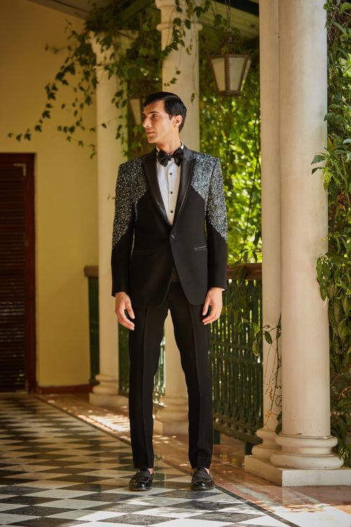 Alexander Embroidered Black Tuxedo