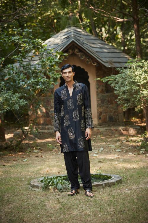 Kabir Black kurta Set