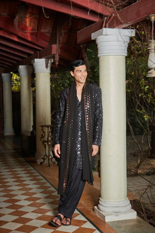 Jorawar Black Kurta Set