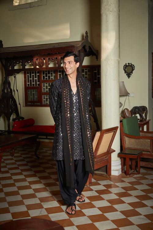 Jorawar Black Kurta Set