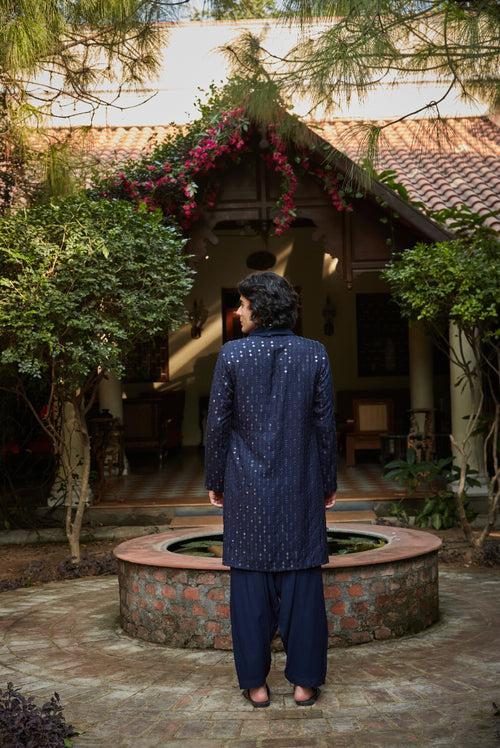 Gordan Kurta set in  Navy Blue