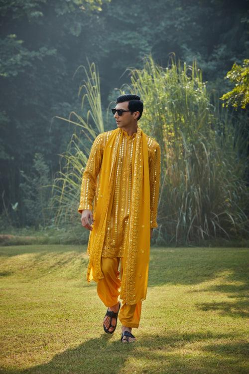 Ambrosia Mustard Kurta set