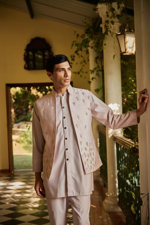 Vitale Light pink Nehru Jacket set