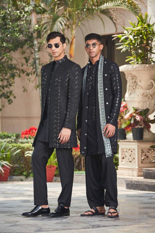 Niruha & Bhima- Black Chikankari Sets