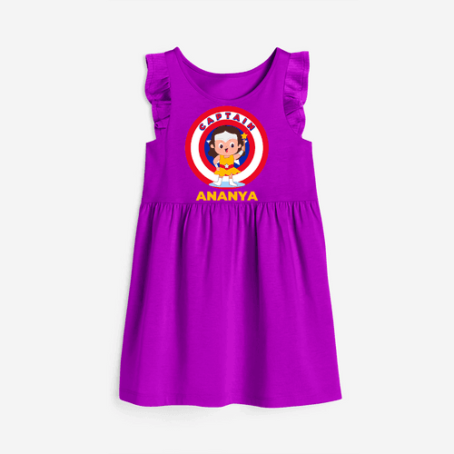 Celebrate The Super Kids Theme With "Captain" Personalized Frock for your kids