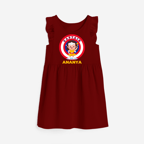 Celebrate The Super Kids Theme With "Captain" Personalized Frock for your kids