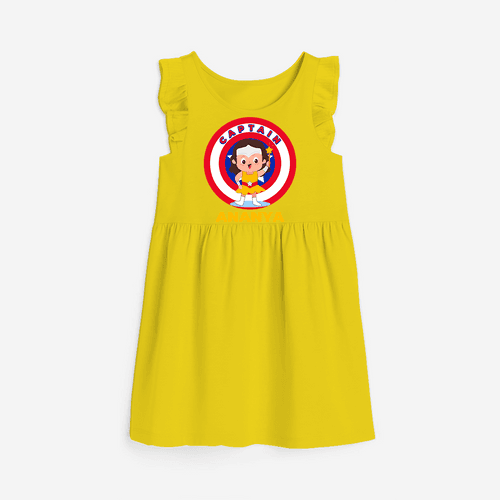 Celebrate The Super Kids Theme With "Captain" Personalized Frock for your kids