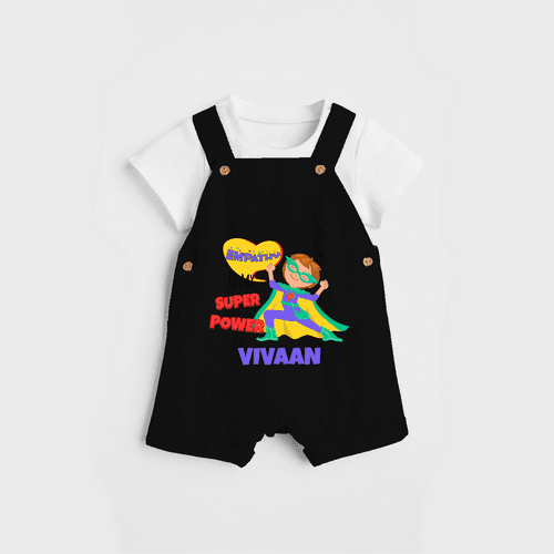 Celebrate The Super Kids Theme With "Empathy is my Super Power" Personalized Dungaree set for your Baby