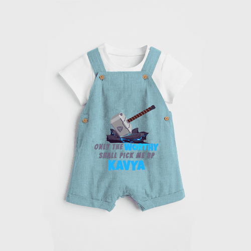 Celebrate The Super Kids Theme With "Only the Worthy Shall Pick Me Up" Personalized Dungaree set for your Baby