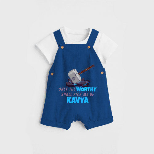 Celebrate The Super Kids Theme With "Only the Worthy Shall Pick Me Up" Personalized Dungaree set for your Baby