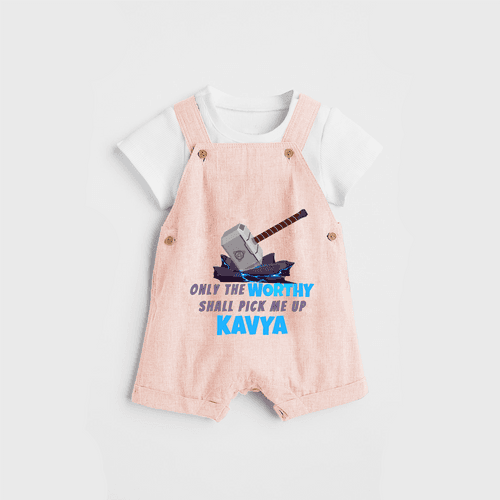 Celebrate The Super Kids Theme With "Only the Worthy Shall Pick Me Up" Personalized Dungaree set for your Baby