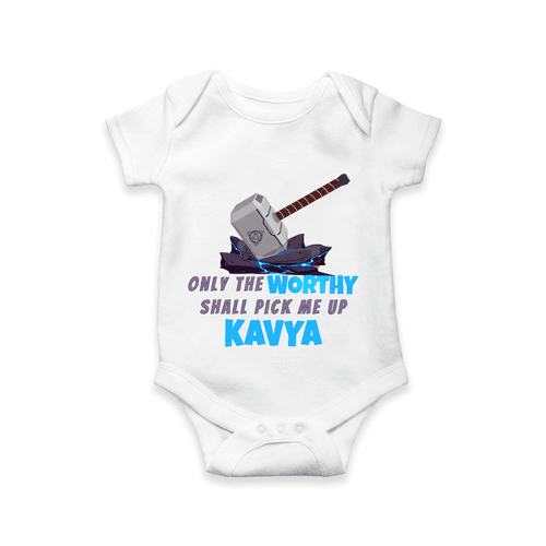 Celebrate The Super Kids Theme With "Only the Worthy Shall Pick Me Up" Personalized Romper For your Baby