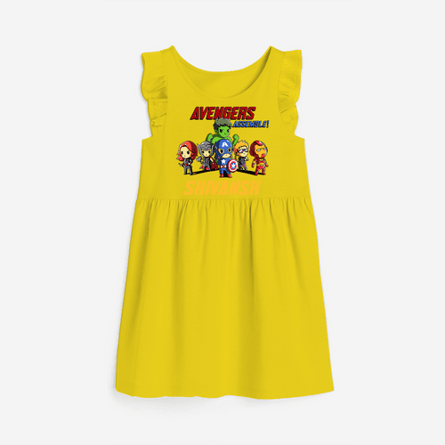 Celebrate The Super Kids Theme With "Avengers Assemble" Personalized Frock for your Baby