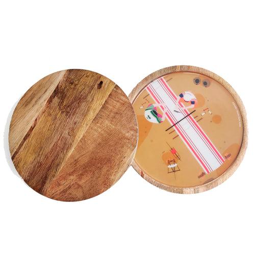 Assam Handloom Weaving Wooden Wall Decor Plate