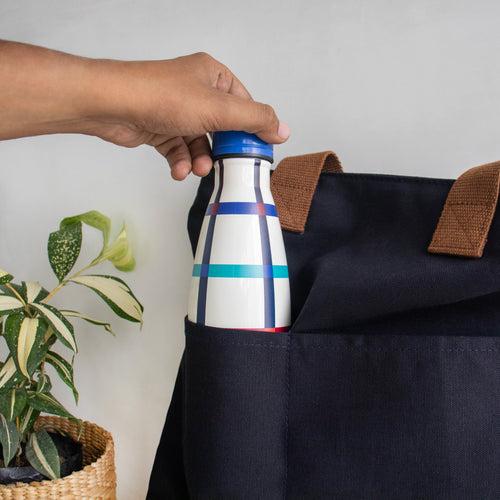 North-East India's Iconic Symbols Navy Canvas Tote Bag