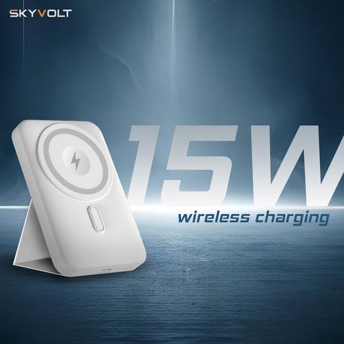 Skyvolt Portable Powerbank - 20W Wired Charging | 15W Wireless Charging| Magnetic Wireless Charge