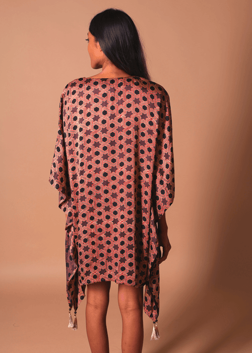 Short Ajrakh Caftan - Blush Star