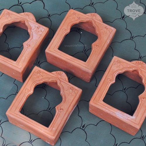 5.5"x 4.5"- Wall Diya Aala Terracota Decor - Set of 2