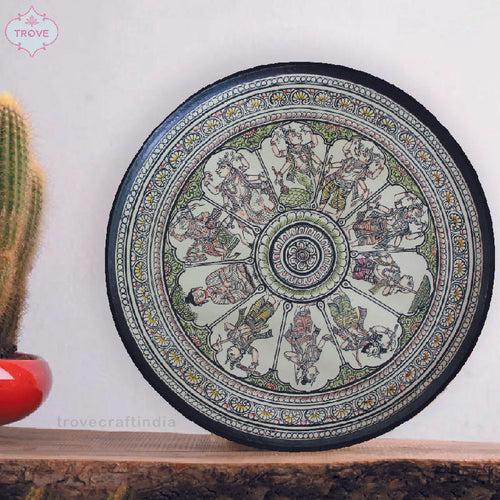 10" Vishnu Dashavatar Pattachitra Wall Decor Plate