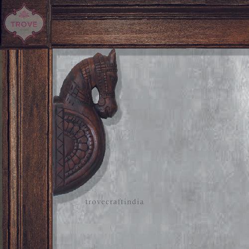 Carved Wooden Wall Horse Corbel / Bracket