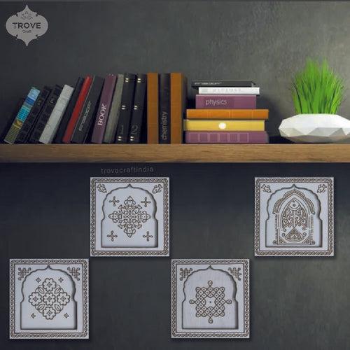 Set of 4 Muggu Relief Art Frame