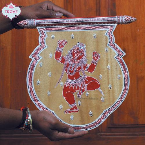 Patachitra Geru theme Folksy Fan Shaped Wall Decor