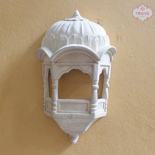 21" Hand Carved Wooden 3D Jharokha Wall Décor