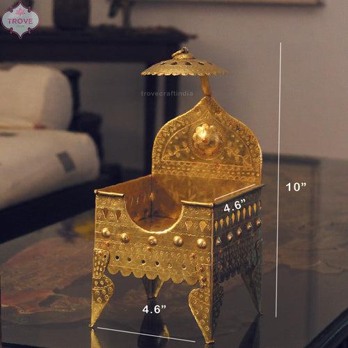 Traditional Hand-etched Brass Idol Stand / Singhasan