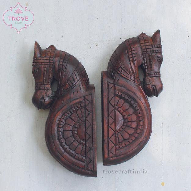 Carved Wooden Wall Horse Corbel / Bracket