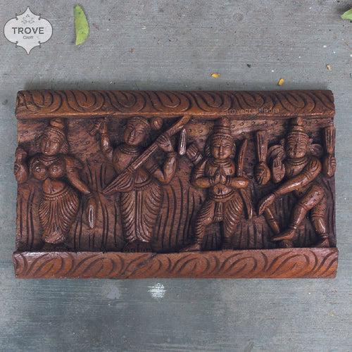 9.5 " Rustic Wooden Decor Panel Depicting Rama